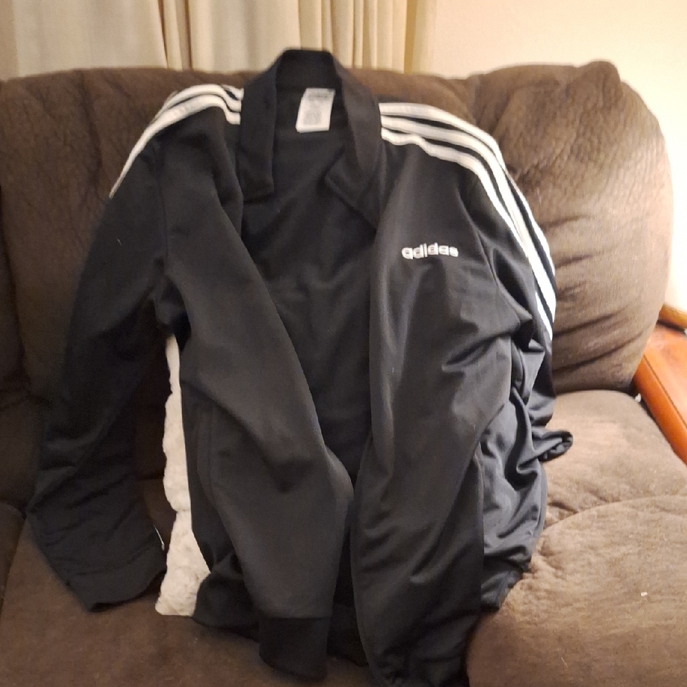 Adidas Black Jacket with White Accents